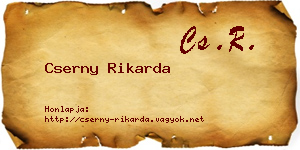 Cserny Rikarda névjegykártya